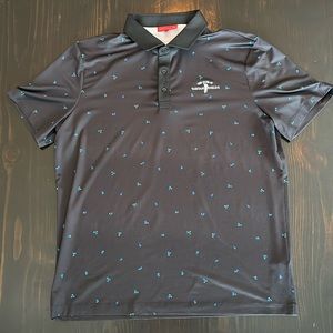 Redvanly Men’s XL Black Golf Polo Shirt with Logo